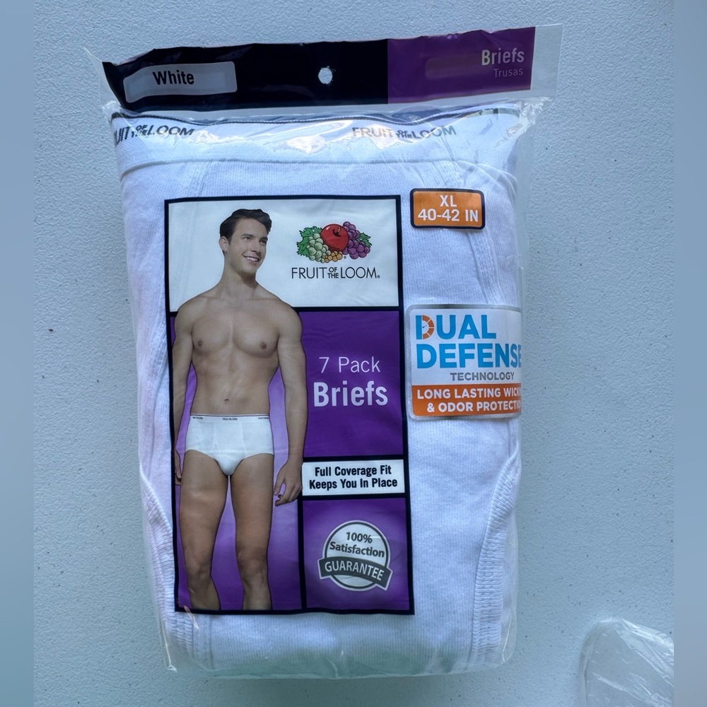 Fruit of the Loom White Briefs Essential Comfort men’s briefs XL